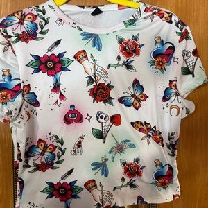 Floral and Butterfly Baby Tee